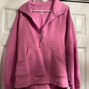Lululemon - Scuba Oversized Funnel-Neck Half Zip Long - pink size XS/sm